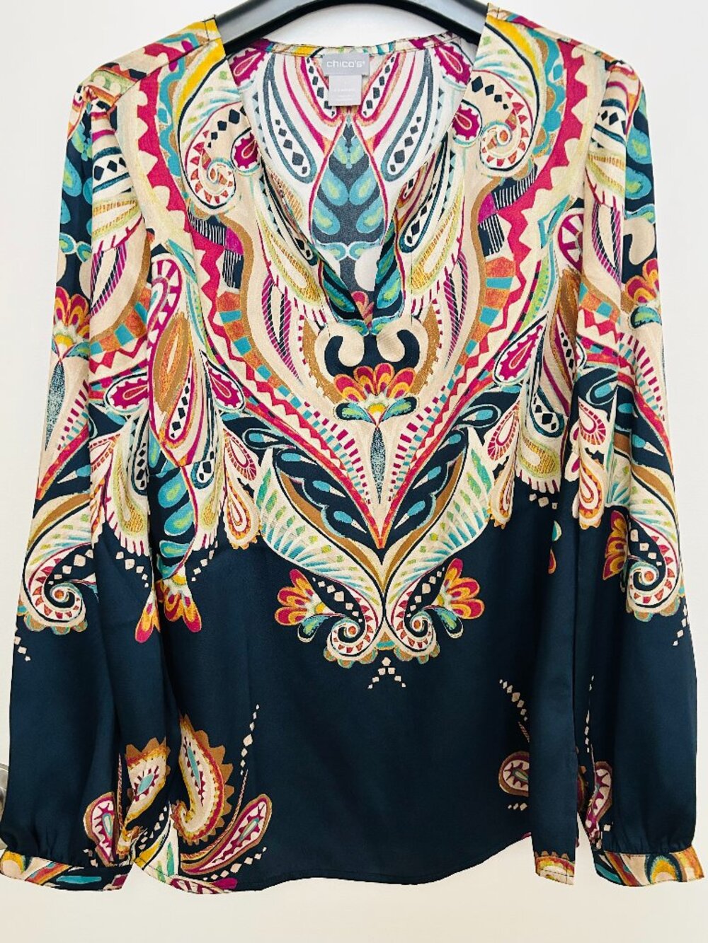Chico's V-Neck Paisley Blouse